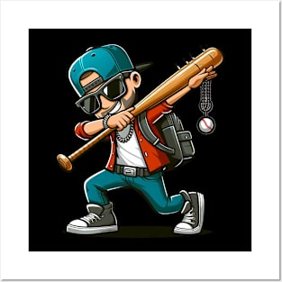 Dabbing boys sunglasses Baseball BAT girls kid gift Posters and Art